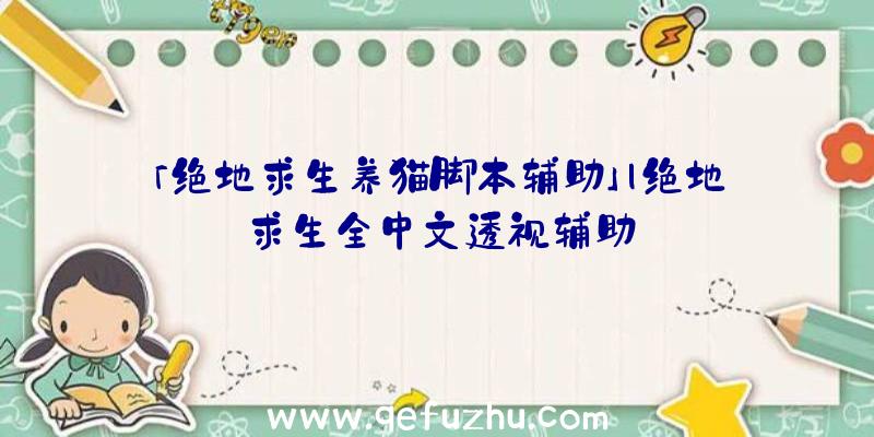「绝地求生养猫脚本辅助」|绝地求生全中文透视辅助